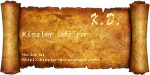 Kiszler Dóra névjegykártya